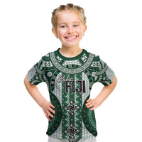 Bula Fiji Vintage Kid T Shirt Phthalo Green Masi Motifs