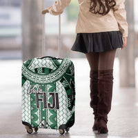 Bula Fiji Vintage Luggage Cover Phthalo Green Masi Motifs