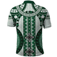 Bula Fiji Vintage Polo Shirt Phthalo Green Masi Motifs