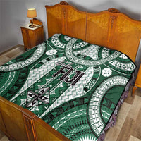 Bula Fiji Vintage Quilt Phthalo Green Masi Motifs