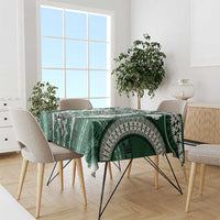 Bula Fiji Vintage Tablecloth Phthalo Green Masi Motifs