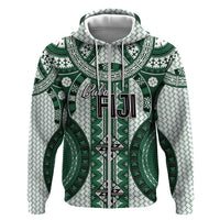 Bula Fiji Vintage Zip Hoodie Phthalo Green Masi Motifs