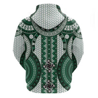 Bula Fiji Vintage Zip Hoodie Phthalo Green Masi Motifs