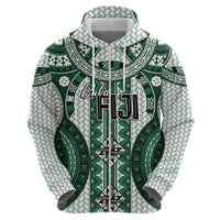 Bula Fiji Vintage Zip Hoodie Phthalo Green Masi Motifs