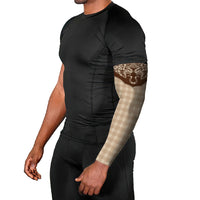 Hawai'i Paniolo Motif Leather Brown Arm Sleeves Floral Palaka Print LT7 - Polynesian Pride