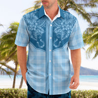 Hawai'i Paniolo Motif Deep Blue Hawaiian Shirt Floral Palaka Print LT7 - Polynesian Pride