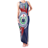 Samoa Rugby Personalized Family Matching Tank Maxi Dress and Hawaiian Shirt Toa Samoa Myriad Siapo