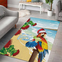 Have A Very Beach Christmas Area Rug Parrot By Lehua Flower - Polynesian Pride