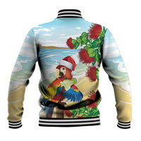 Have A Very Beach Christmas Baseball Jacket Parrot By Lehua Flower LT7 - Polynesian Pride