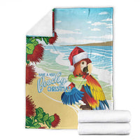 Have A Very Beach Christmas Blanket Parrot By Lehua Flower - Polynesian Pride
