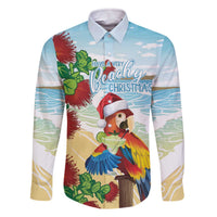 Have A Very Beach Christmas Family Matching Off The Shoulder Long Sleeve Dress and Hawaiian Shirt Parrot By Lehua Flower - Polynesian Pride