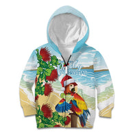 Have A Very Beach Christmas Kid Hoodie Parrot By Lehua Flower - Polynesian Pride
