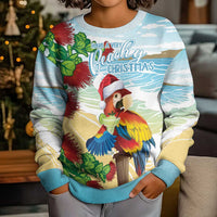 Have A Very Beach Christmas Kid Ugly Christmas Sweater Parrot By Lehua Flower - Polynesian Pride
