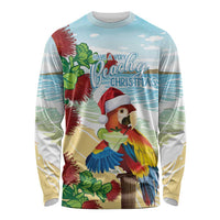 Have A Very Beach Christmas Long Sleeve Shirt Parrot By Lehua Flower LT7 Unisex Art - Polynesian Pride