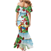 Have A Very Beach Christmas Mermaid Dress Parrot By Lehua Flower - Polynesian Pride