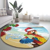 Have A Very Beach Christmas Round Carpet Parrot By Lehua Flower - Polynesian Pride