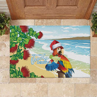 Have A Very Beach Christmas Rubber Doormat Parrot By Lehua Flower LT7 Art - Polynesian Pride