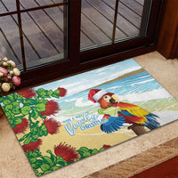 Have A Very Beach Christmas Rubber Doormat Parrot By Lehua Flower LT7 - Polynesian Pride