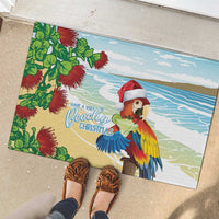 Have A Very Beach Christmas Rubber Doormat Parrot By Lehua Flower LT7 - Polynesian Pride