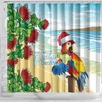 Have A Very Beach Christmas Shower Curtain Parrot By Lehua Flower - Polynesian Pride
