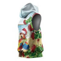 Have A Very Beach Christmas Sleeveless Hoodie Parrot By Lehua Flower LT7 - Polynesian Pride