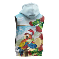 Have A Very Beach Christmas Sleeveless Zip Hoodie Parrot By Lehua Flower - Polynesian Pride