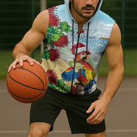 Have A Very Beach Christmas Sleeveless Zip Hoodie Parrot By Lehua Flower LT7 - Polynesian Pride