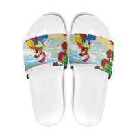 Have A Very Beach Christmas Slide Sandals Parrot By Lehua Flower - Polynesian Pride