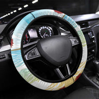Have A Very Beach Christmas Steering Wheel Cover Parrot By Lehua Flower LT7 Universal Fit Art - Polynesian Pride