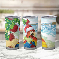 Have A Very Beach Christmas Tumbler Cup Parrot By Lehua Flower - Polynesian Pride