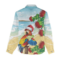 Have A Very Beach Christmas Women Casual Shirt Parrot By Lehua Flower - Polynesian Pride