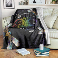 Personalised Polynesian Memorial Blanket Your Wings Were Ready But My Heart Was Not LT7 Black - Polynesian Pride