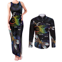 Personalised Polynesian Memorial Couples Matching Tank Maxi Dress and Long Sleeve Button Shirt Your Wings Were Ready But My Heart Was Not