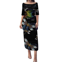 Personalised Polynesian Memorial Puletasi Your Wings Were Ready But My Heart Was Not LT7 Long Dress Black - Polynesian Pride