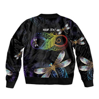 Personalised Polynesian Memorial Sleeve Zip Bomber Jacket Your Wings Were Ready But My Heart Was Not