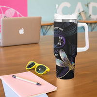 Personalised Polynesian Memorial Tumbler With Handle Your Wings Were Ready But My Heart Was Not LT7 - Polynesian Pride
