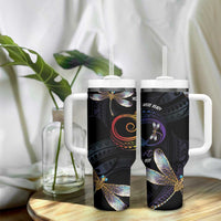 Personalised Polynesian Memorial Tumbler With Handle Your Wings Were Ready But My Heart Was Not LT7 - Polynesian Pride
