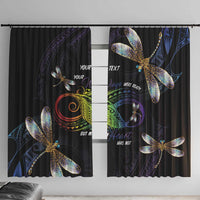 Personalised Polynesian Memorial Window Curtain Your Wings Were Ready But My Heart Was Not LT7 With Hooks Black - Polynesian Pride