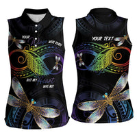 Personalised Polynesian Memorial Women Sleeveless Polo Shirt Your Wings Were Ready But My Heart Was Not