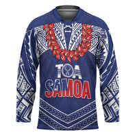 Toa Samoa Rugby Custom Hockey Jersey Ulafala Mix Nifo'oti LT7 Unisex Blue - Polynesian Pride
