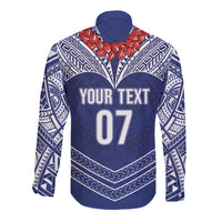 Toa Samoa Rugby Custom Long Sleeve Button Shirt Ulafala Mix Nifo'oti - Polynesian Pride