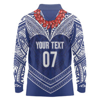 Toa Samoa Rugby Custom Long Sleeve Polo Shirt Ulafala Mix Nifo'oti - Polynesian Pride