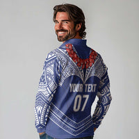 Toa Samoa Rugby Custom Long Sleeve Polo Shirt Ulafala Mix Nifo'oti - Polynesian Pride