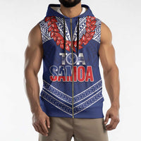 Toa Samoa Rugby Custom Sleeveless Zip Hoodie Ulafala Mix Nifo'oti LT7 - Polynesian Pride