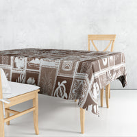Hawaii Christmas Retro Patchwork Tablecloth Brown LT7 - Polynesian Pride