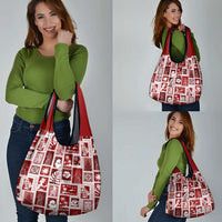 Hawaii Christmas Retro Patchwork Grocery Bag Red