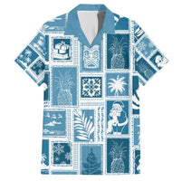Hawaii Christmas Retro Patchwork Hawaiian Shirt Aquamarine LT7 Aquamarine - Polynesian Pride