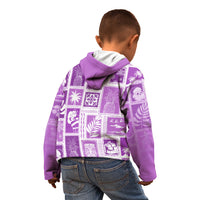 Hawaii Christmas Retro Patchwork Kid Hoodie Violet LT7 - Polynesian Pride