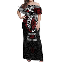 Maori Hongi Toitu Te Tiriti Off Shoulder Maxi Dress Tangata Tiriti Stand With Tangata Whenua