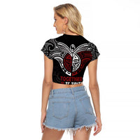 Maori Hongi Toitu Te Tiriti Raglan Cropped T Shirt Tangata Tiriti Stand With Tangata Whenua
